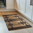 thumbnail image 2 of Wooden Door Door Mat Barn Door Non Slip Absorbent Entrance Mat Washable Low Profile Indoor Doormat for Front Door Entryway Entry 18"x30", 2 of 9