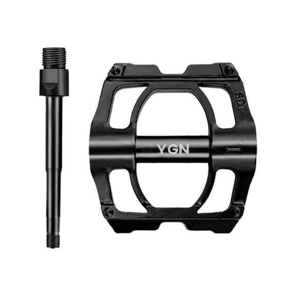 YGN Bicycle pedals,  Bike Pedals with 9/16 Inch Boron Steel Spindle with Reflector and Flat Body, Black