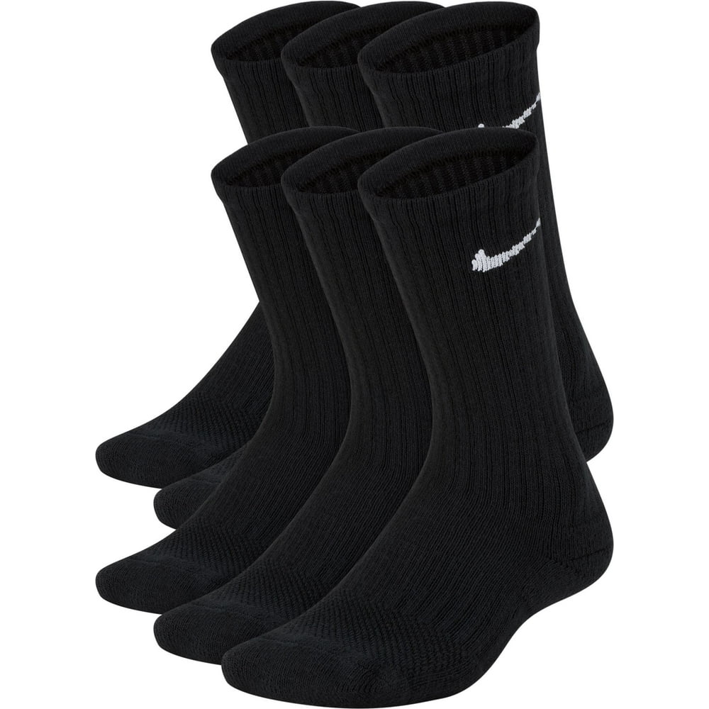 Nike - Nike Kids' Performance Cushioned Crew Training Socks 6 Pack ...