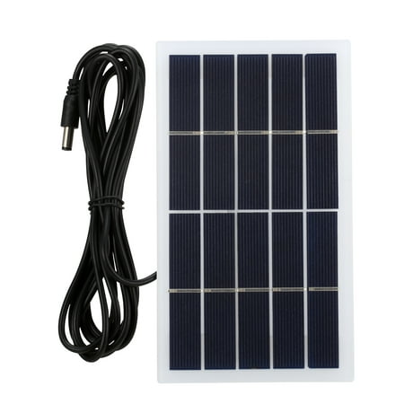 

2W 5V Solar Panel with DC Port Polycrystalline Silicon Solar Cell DIY Waterproof Camping Portable Power Solar Panel Compatible for 3.7V Battery Street Garden Lamp Fan Pump