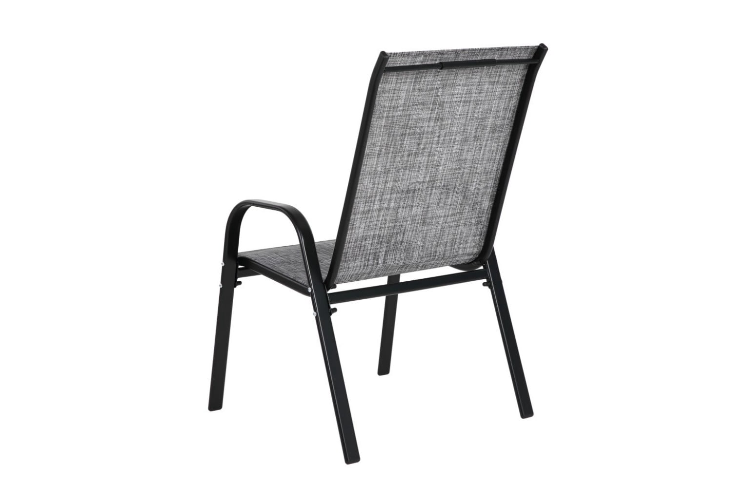 Patio Chairs Set of 4, Outdoor Camping Chairs with Breathable Textilene Fabric, Steel Frame Armchairs for Garden, Pool, Beach & Yard, Grey