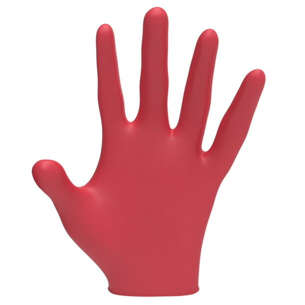 L3VEL3 Red Nitrile Gloves, Disposable Gloves, Size L, 100 pc
