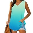 thumbnail image 2 of Ichuanyi Tank Tops for Women 2026 Summer Gradient Printed Top Shirts Casual Loose Fit V-Neck Sleeveless Tshirt Blouse, 2 of 8