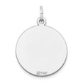 thumbnail image 3 of 14k White Gold Plain .011 Gauge Round Engravable Disc Charm Pendant, 3 of 3