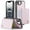 Pink, variant on Allytechgroup 2 In 1 Wallet Case for iPhone 16e, Detachable Magnetic Back Cover Cards Holder Premium PU Leather Stand RFID Blocking Bumper Shockproof Case Cover for iPhone 16e, Purple