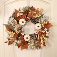 thumbnail image 2 of Fall Wreaths for Front Door , 18 Inch Autumn Maples Leaf Pumpkin Pine Cone Berry Wreath for Thanksgiving Halloween Farmhouse Harvest, 2 of 11