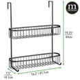thumbnail image 2 of mDesign Extra Wide Stainless Steel 2-Tier Bathroom Shower Over Door Caddy, Black, 2 of 5