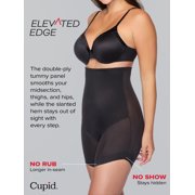 Cupid Women's Elevated Edge Firm Control Shapewear, High-Waist Slanted Hem Shaping Short, Sizes S-2XL