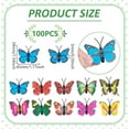 thumbnail image 3 of 100Pcs PVC Artificial Butterfly Decorations Colorful Reusable Butterflies Decor with Metal Safety Pins for Dining Table Office Home Wall Ornaments for DIY, 3 of 9