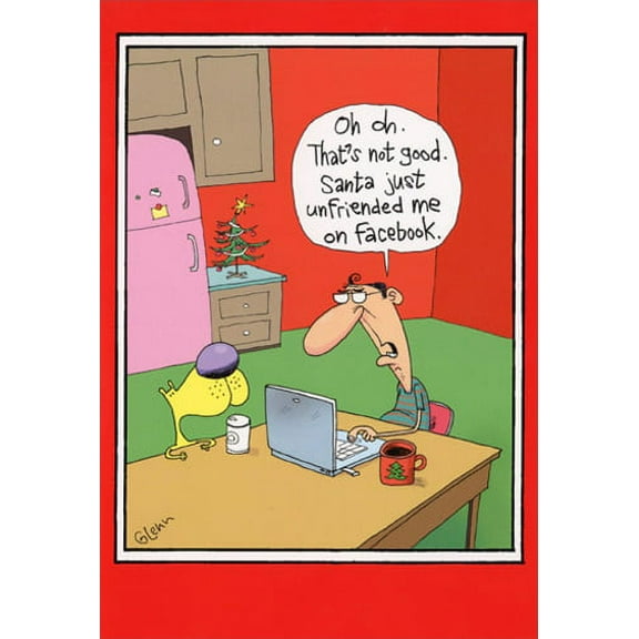 Nobleworks Santa Unfriended Me Funny Christmas Card (1 card/1 envelope)