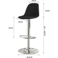 thumbnail image 3 of Bar Stools Set of 2 Morden Height Counter Bar Stools with Polypropylene Back and Leather Seat，Swivel Adjustable Stool Chair for Home Kitchen Island Black, 3 of 8