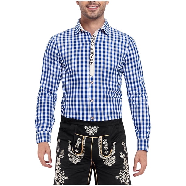 Blusa y camisa de manga larga con cuello vuelto para hombre, blusa informal de moda con botones y retazos, blusa de manga larga con cuello vuelto, blusa de poliéster para hombre