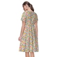 thumbnail image 2 of Bixox Robe d'Été à Manches Courtes pour Femmes Robe Ample Longueur Genou avec Poches-Fleurs Sauvages Aquarelle, 2 of 7