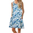 thumbnail image 2 of Elegante mujer sin mangas Rounk cuello verano cómodo bolsillos de impresión Casual vestido de tanque suelto OAVQHLG3B Store lin121212, 2 of 5