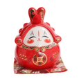 thumbnail image 1 of GROWTH TANK Statue de Lapin Chinois Rabbit Tirelire en Céramique Décoration Tirelire Collection Rouge, 1 of 9