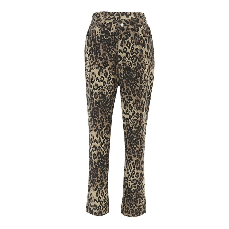 Aloohaidyvio Jeans for Women High Waist Leopard Print Jeans Aloohaidyvio Jeans for Women High Waist Leopard Print Jeans