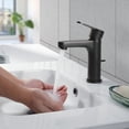 thumbnail image 1 of Grifo mezclador para lavabo con cubo de basura emergente, grifo de baño con palanca de drenaje, grifo normal negro, 1 of 5