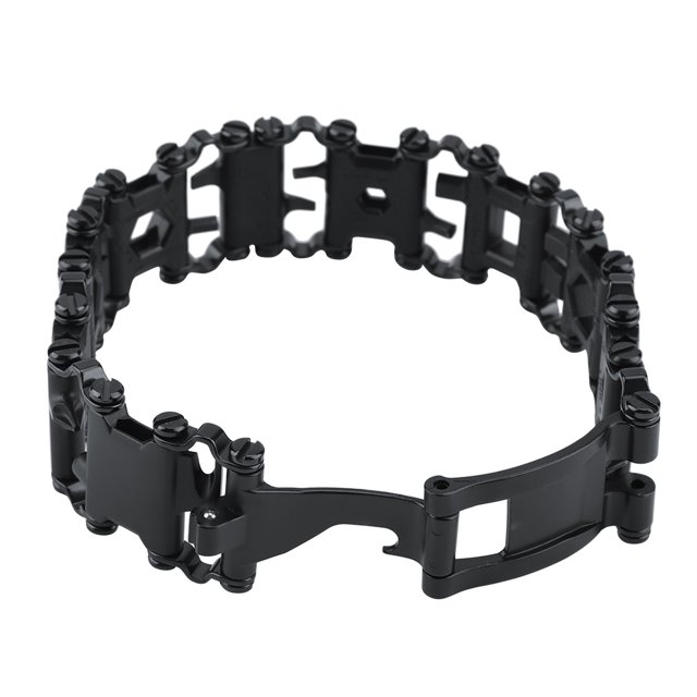 Pulsera de herramientas Bling Bling acero inoxidable multifuncional 29 en 1 negra