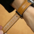 thumbnail image 4 of TECH CIRCLE for Apple Watch 42mm 44mm 45mm 49mm Leather Band Men Women, Vintage Genuine Wristband Replacement Strap for iWatch Ultra2 Ultra SE2 SE Series 9 8 7 6 5 4 3 2 1,Caramel, 4 of 6