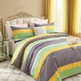 thumbnail image 5 of HGmart Yellow Stripe King 3 Piece Comforter Set, Microfiber Filling, Luxury Soft Breathable Bed Set for All Seasons, 5 of 5