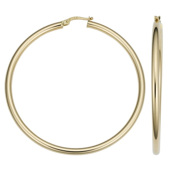 KoolJewelry 14k Gold Hoop Earrings (3x50mm)