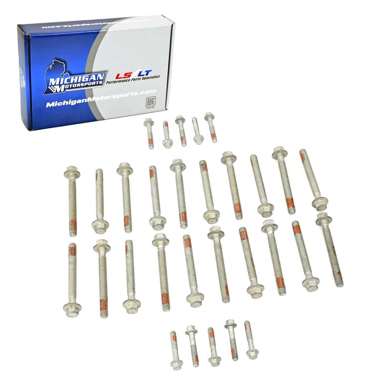 Michigan Motorsports LS3 Head Gaskets with 2005+ Head Bolt Kit - 5 Layer MLS Cylinder Head Gasket Pair with Bolts for 6.0 6.2 LS LQ4 LQ9 L96 L76 LY6 L92 L99 Like 12610046