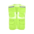 thumbnail image 3 of purcolt Womens Mesh Cargo Fishing Vest with Reflective Strip & Multi Pocket V Neck Zipper Safety Vests Waistcoats for Work Construction, 3 of 5