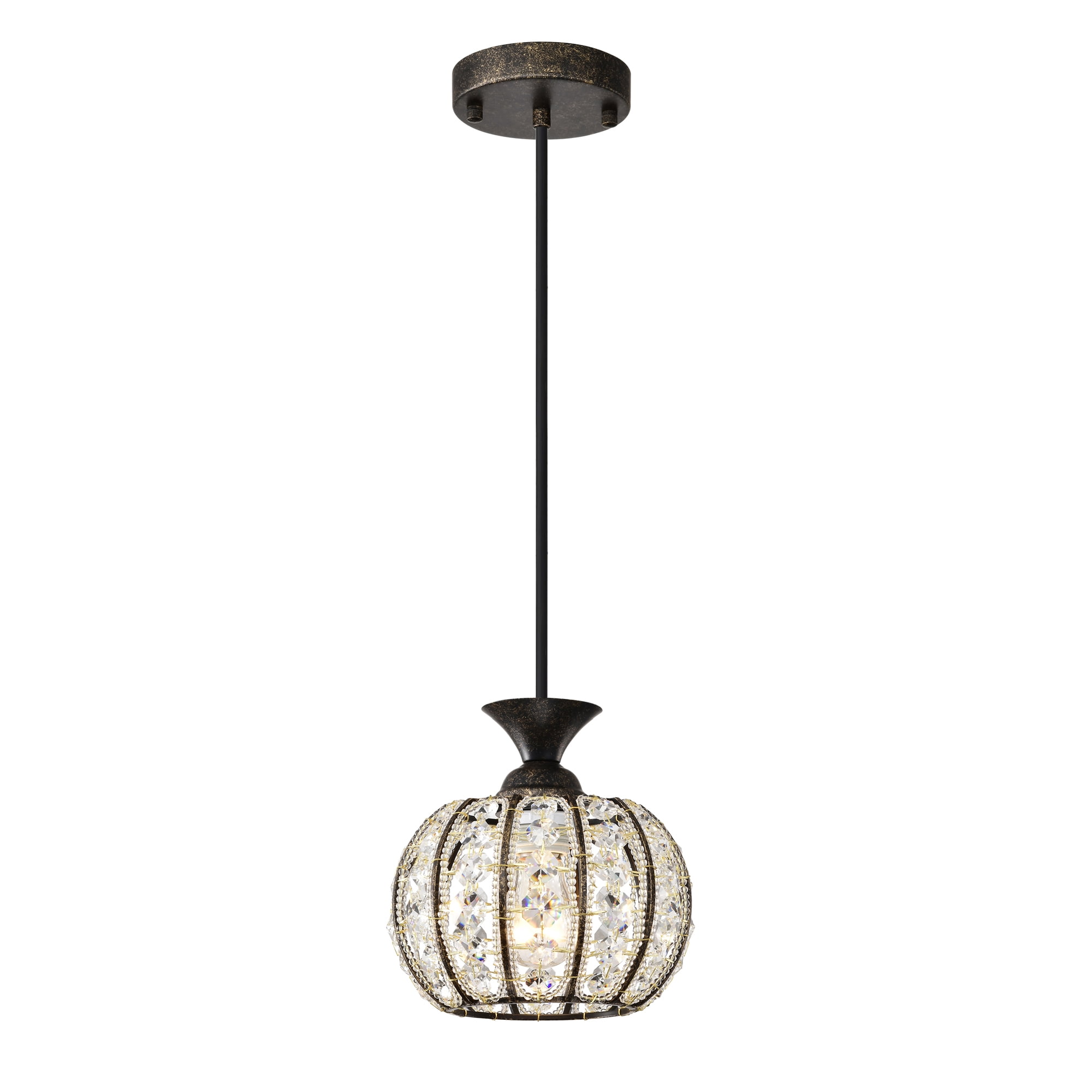 Doree 7.5 in. 1-Light Indoor Antique Bronze Finish Pendant Light