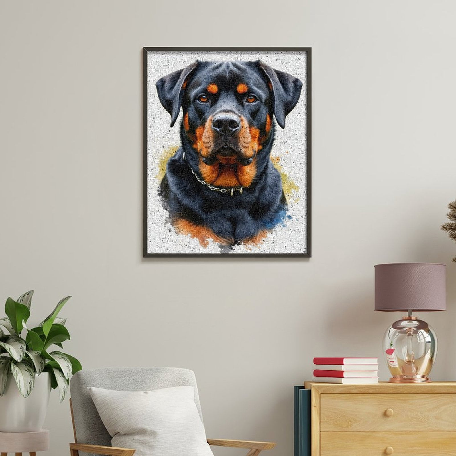 Paint By Numbers Kit for Adults Beginner - DIY Majestic Canine Portrait Art Canvas Painting Kits for Adults, Frameless Paint By Number for Adults for Home Wall Decor 16x20 Inch