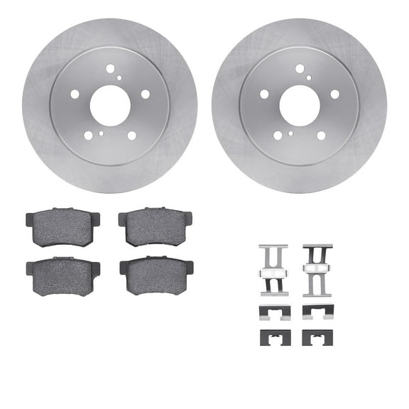 Dynamic Friction Company Rear Brake Rotors with 5000 Advanced Brake Pads includes Hardware 6512-01041
