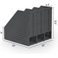 thumbnail image 4 of NOGIS Collapsible 3 Compartment Magazine Holder Desktop Adjustable Sturdy File Dividers Document Cabinet Rack Display (Dark Gray), 4 of 7