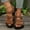 Brown, variant on Women Casual Summer Roman Thick-Soled Beach Sandals - Stylish Two-Strap Design Cushioned Insole Durable Synthetic Upper Rugged Rubber Outsole Adjustable Buckle Multiple Colors 1 Pair