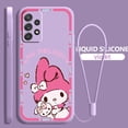 thumbnail image 1 of Kuromi Melody dibujos animados para Samsung Galaxy A73 A54 A34 A53 A33 A52 A32 A22 A71 A51 A21S A03S 4G 5G funda de teléfono de cuerda líquida Fundas xuanjing  unisex, 1 of 2