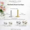 thumbnail image 4 of Ginger Lyne Solitaire Heart Flat Back Stud Earrings Sterling Silver Cubic Zirconia Body Jewelry, 4 of 5