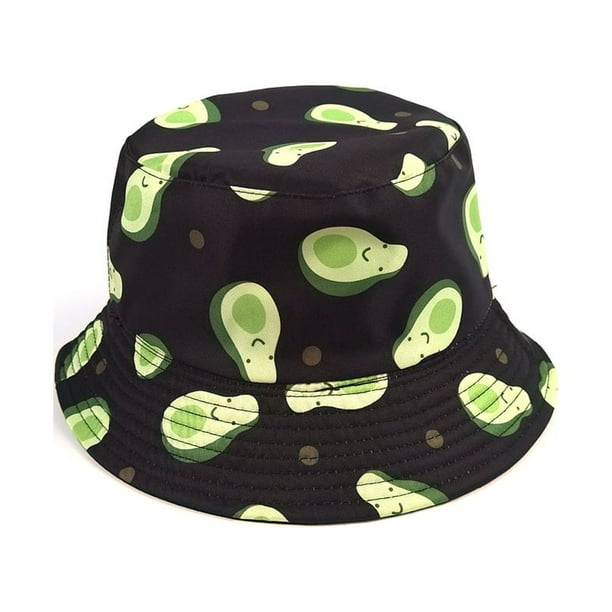 Lindo sombrero de pescador para playa, sombreros de pescador para mujeres, reversible, de doble cara, aguacate, negro/berenjena$Sombrero de pescador reversible, gorra de verano para playa