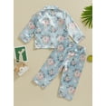thumbnail image 3 of Bagilaanoe 2Pcs Toddler Baby Boy Girl Easter Pajamas Set Print Long Sleeve Shirt and Pants 12M 18M 24M 3T 4T 5T 6T Kids Sleepwear Loungewear, 3 of 8