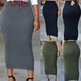 thumbnail image 4 of Shuttle tree Women Muslim Thick High Waist Bodycon Straight Stretch Pencil Maxi Skirt, 4 of 5