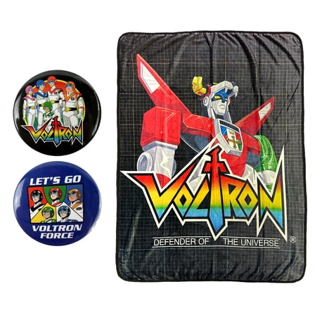 Voltron Throw Blanket Defender Of The Universe Retro Soft Plush Fleece Blanket With Buttons 45" x 60"