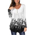 thumbnail image 1 of Pntutb moda mujer cuello redondo manga larga camiseta otoño estampado botón blusa suelta tops PNTUTB Pntutb-5020, 1 of 5