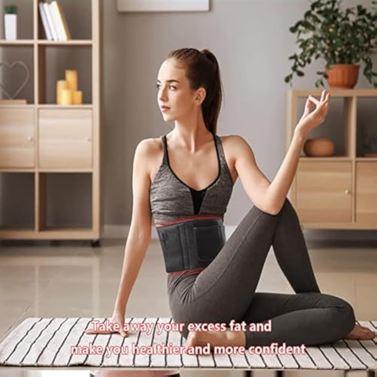 Lumalean Pro Slimming Belt, Lumalean Pro - Adjustable Cordless Belt, Tighten Loose Skin and Firm Your Waist, Soothes Post-Workout Aches and Tightness, for Waist, Thigh, Arms Etc (Black)