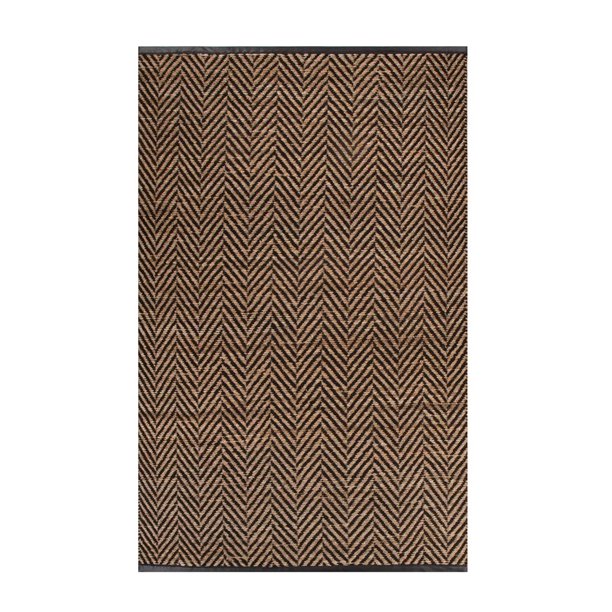 2’ x 3’ Brown and Black Jute Eos Design Area Throw Rug