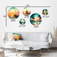 thumbnail image 4 of Designart "Sailboat On The Ocean Watercolor Sunset I" Coastal Boat Metal Wall Art Set of 5 Piece, 4 of 5