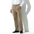 thumbnail image 2 of Mens Stretch Dress Pants Flat Front Business Casual Pants Classic Fit Lightweight, Khaki, 2 of 9
