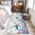 thumbnail image 4 of Turtle Coastal 2'x6' Runner Rugs for Hallway Kitchen Bedside Non Slip, Summer Beach Ocean Shell Jellyfish Starfish Entryway Rug Runners with Rubber Backing, Long Carpet Runner for Laundry Room, 4 of 8