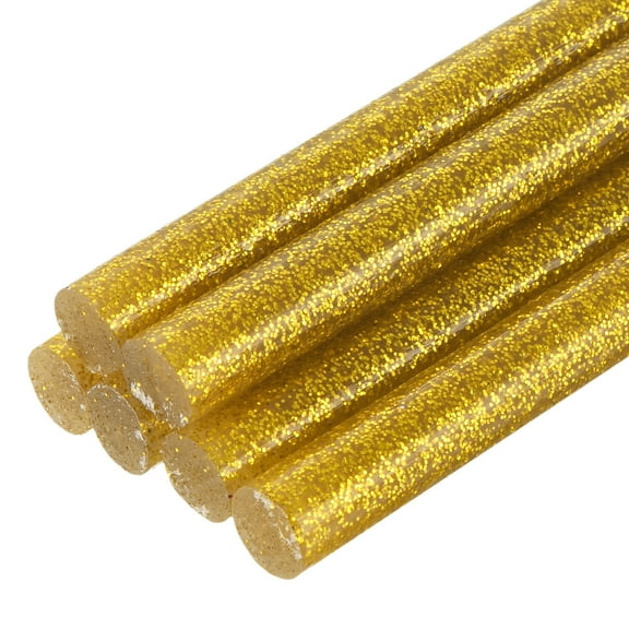 Uxcell Mini Hot Glue Sticks for Glue Gun 0.27-inch x 8-inch Glitter Gold 6pcs
