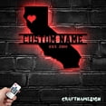 thumbnail image 2 of Craftnamesign Custom California Map Metal Wall Art LED Light, Custom California State Name Sign, 2 of 5