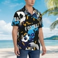 thumbnail image 3 of Fuzoiu Football Print Hawaiian Shirt for Men, Summer Beach Casual Short Sleeve Button Down Shirts, Men’s Beach Summer Shirts with Pocket,3X-Large, 3 of 7