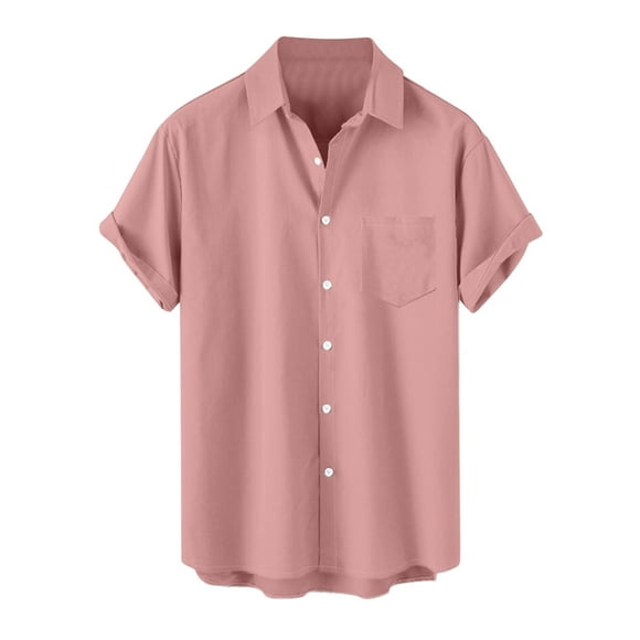Dagugfen Mens Dress Shirts Button down Short Sleeve Loose Formal Business Casual Office Tops Pocket