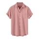 thumbnail image 1 of Mens Manga Corta Botón Abajo Camisas, Cuello de Vuelta Impresa Blusa, Top de Verano de la Moda Casual, 1 of 9