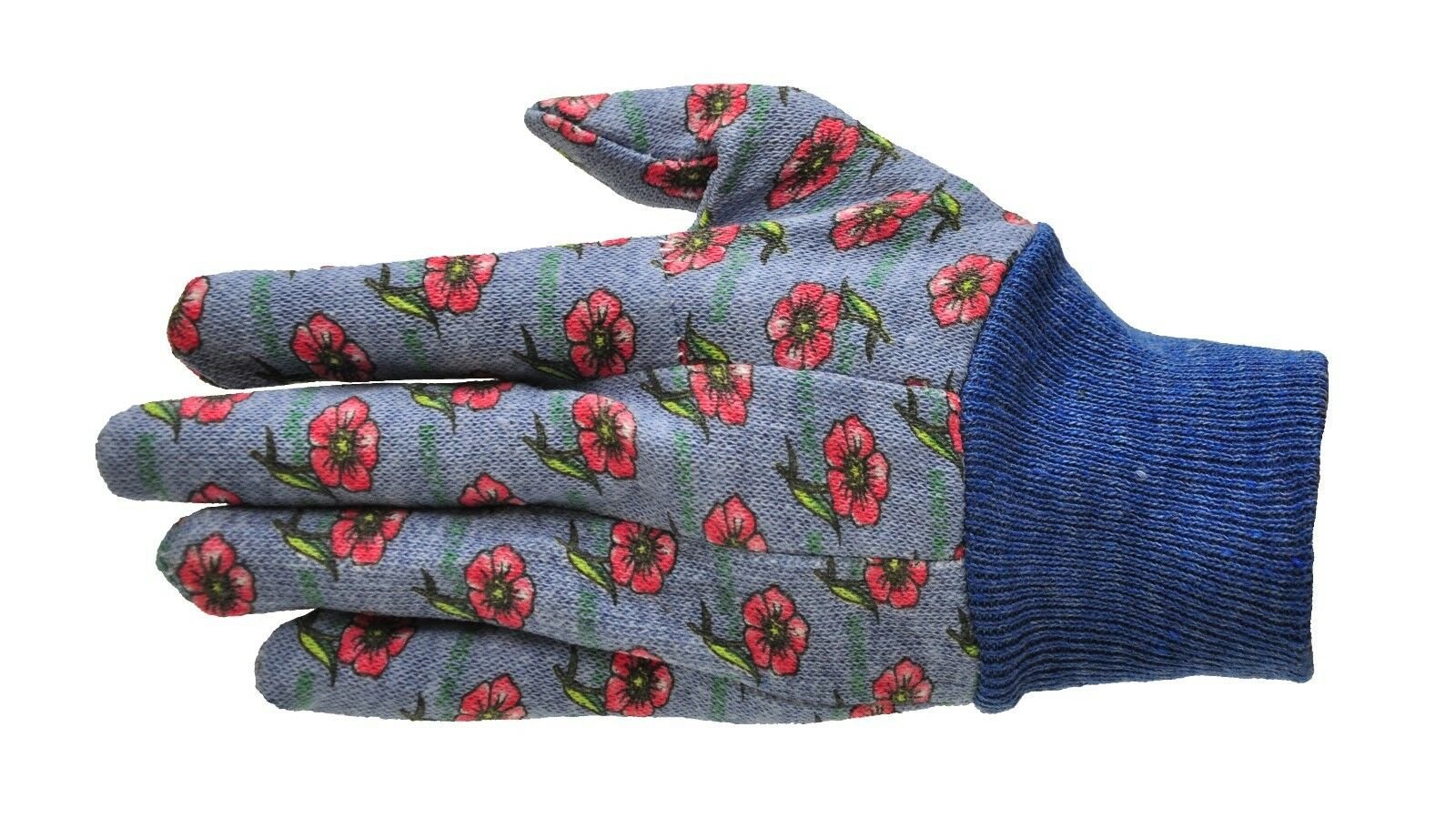 G & F Kids Garden Gloves 1823-3 JustForKids Work Gloves, 3 Pairs Green/Red/Blue per Pack - image 3 of 11